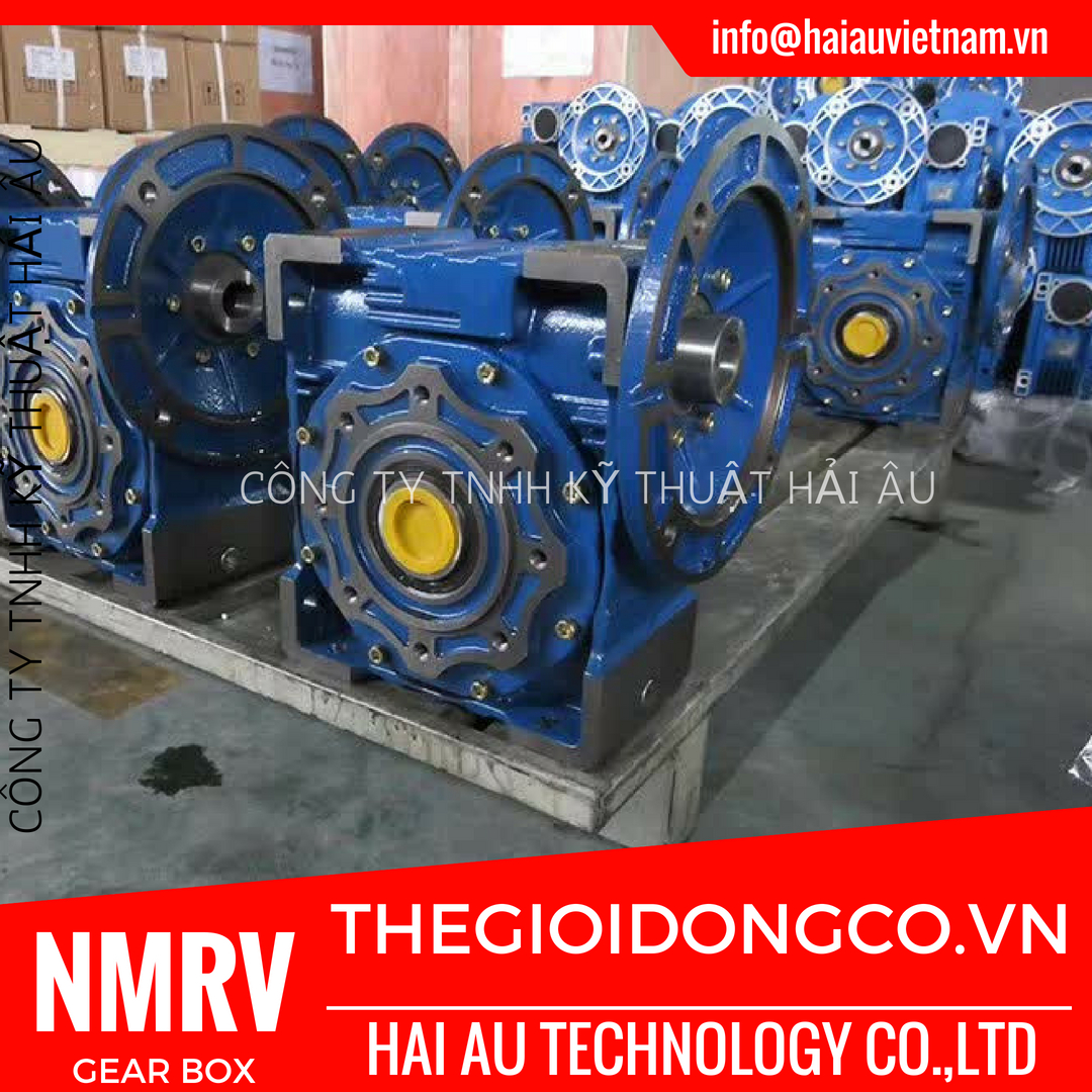 Hộp số cốt âm vuông góc NMRV Seri:NMRV Size 025 (NMRV 025),NMRV Size 030 (NMRV 030),NMRV Size 040 (NMRV 040),NMRV Size 050 (NMRV 050),NMRV Size 063 (NMRV 063),NMRV Size 075 (NMRV 075),NMRV Size 090 (NMRV 090),NMRV Size 105 (NMRV 105),NMRV Size 110 (NMRV 110),NMRV Size 130 (NMRV 130),NMRV Size 150 (NMRV 150),Tỷ số truyền 1/5, 1/ 7.5, 1/10, 1/15, 1/20, 1/25, 1/30, 1/40, 1/50, 1/60, 1/80, 1/100.Công suất motor: 0.18Kw,0.25Kw,0.37Kw,0.55Kw,0.75Kw,1.1Kw,1.5Kw,2.2Kw,3Kw,4Kw,5.5Kw,7.5Kw,11Kw,15Kw.Frame Size: 56,63,71,80,90,100,112,132,160 (56M,63M,71M,80M,90M,100M,112M,132S,132M,160S,160M)